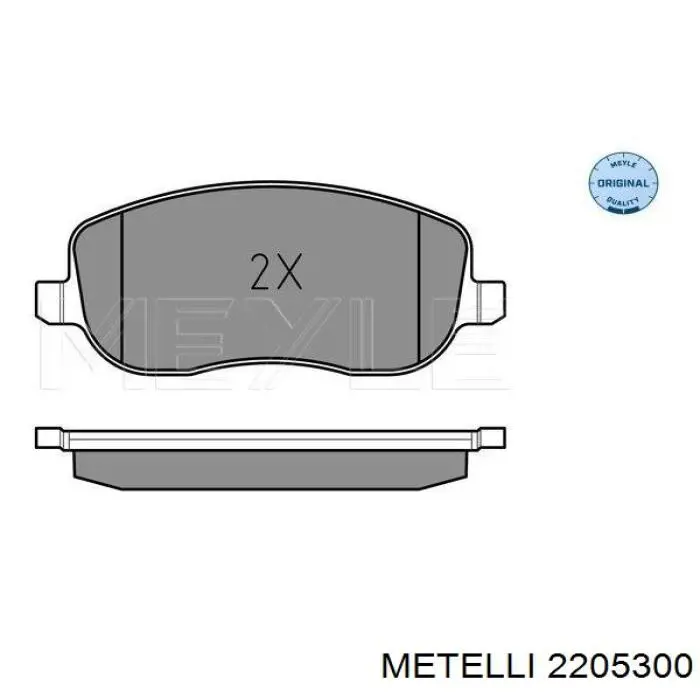 Купити 2205300 Metelli Колодки гальмівні передні, дискові
