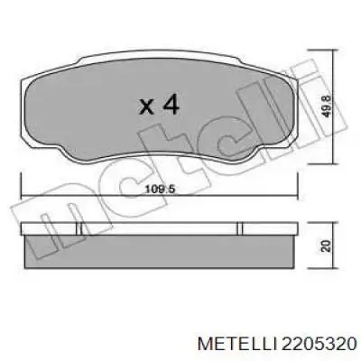 Задні гальмівні колодки Metelli 2205320 ціна, від 17.44 USD
