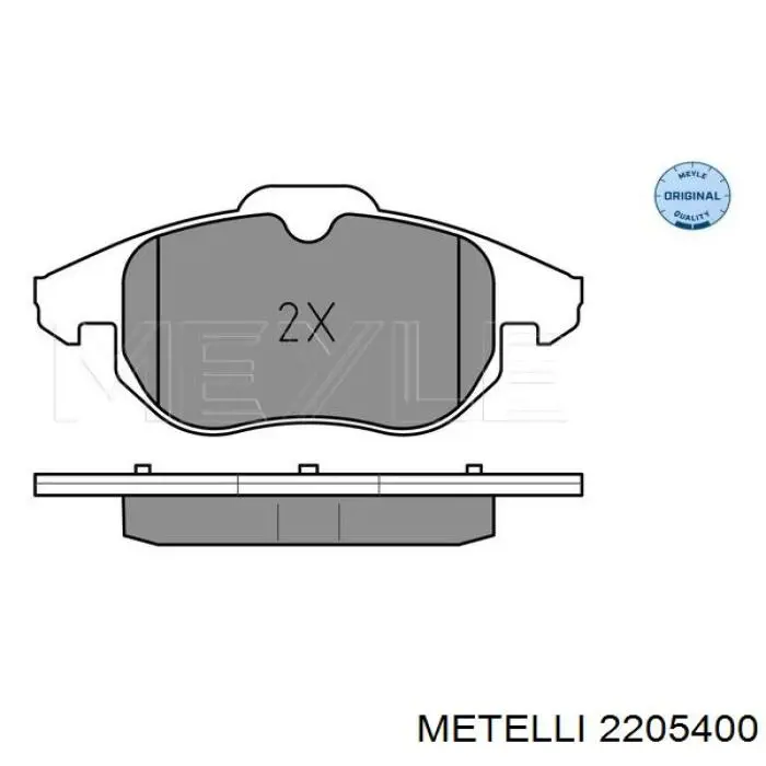 Купити 2205400 Metelli Колодки гальмівні передні, дискові