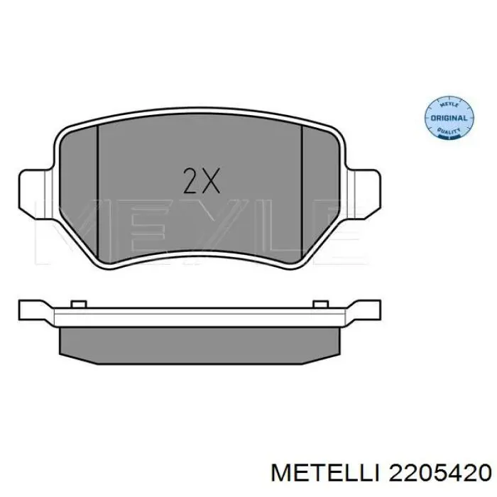 Задні гальмівні колодки 2205420 Metelli