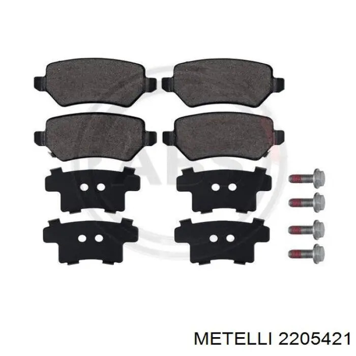 Задні гальмівні колодки Metelli 2205421 ціна, від 15.06 USD