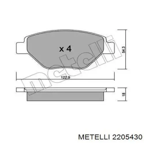 Гальмівні колодки Metelli 2205430 ціна, від 20.03 USD
