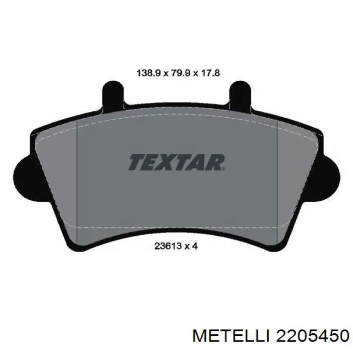 Купити 2205450 Metelli Колодки гальмівні передні, дискові