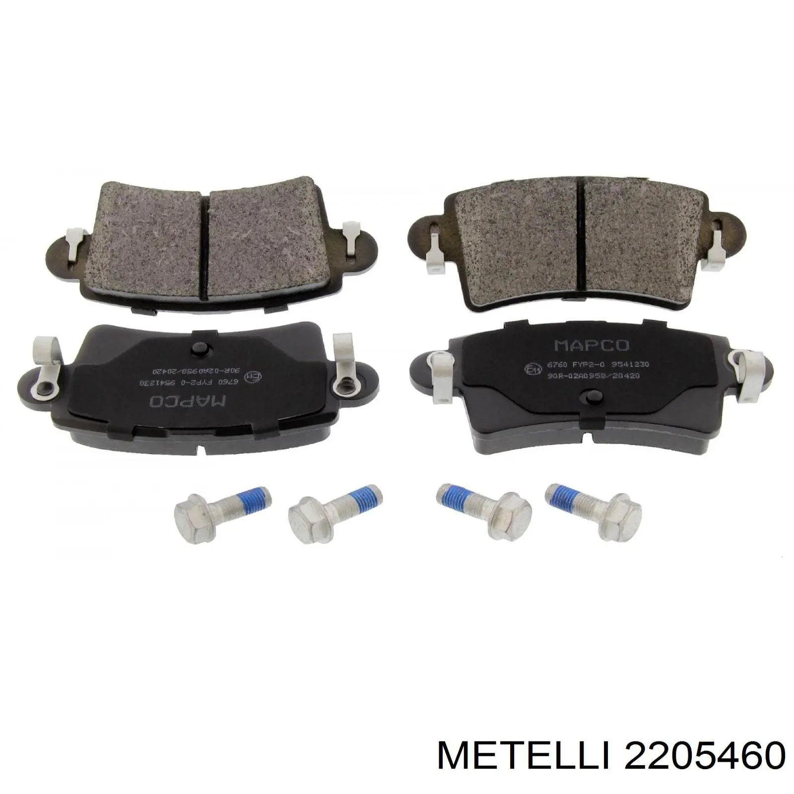 2205460 Metelli Колодки гальмівні задні, дискові
