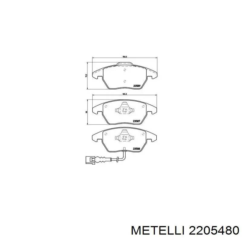 Гальмівні колодки Metelli 2205480 ціна, від 29.97 USD