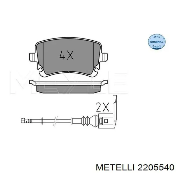 Задні гальмівні колодки Metelli 2205540 ціна, від 20.88 USD