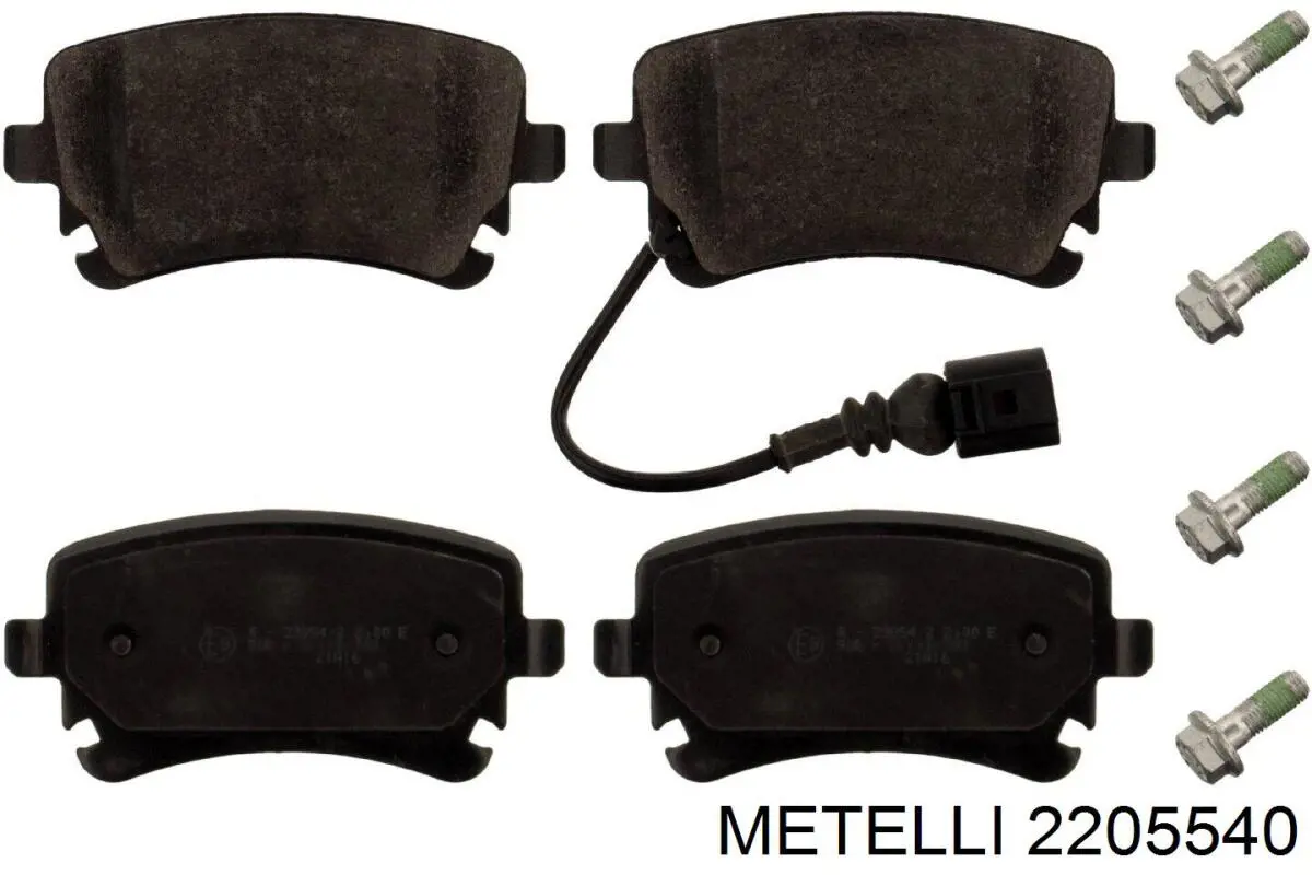 Задні гальмівні колодки 2205540 Metelli