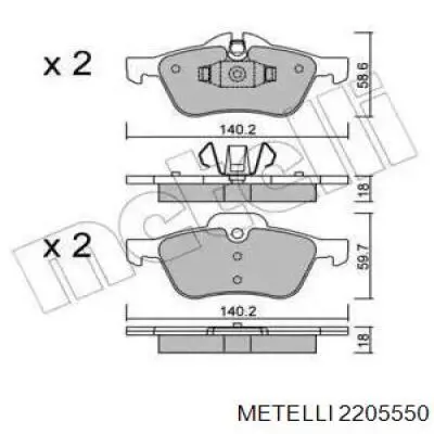 Гальмівні колодки Metelli 2205550 ціна, від 26.54 USD
