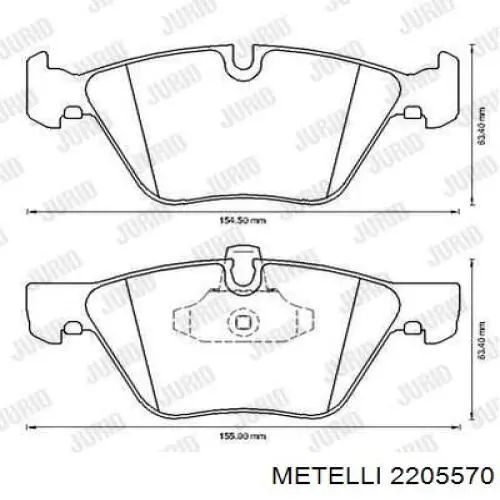 Гальмівні колодки Metelli 2205570 ціна, від 29.71 USD