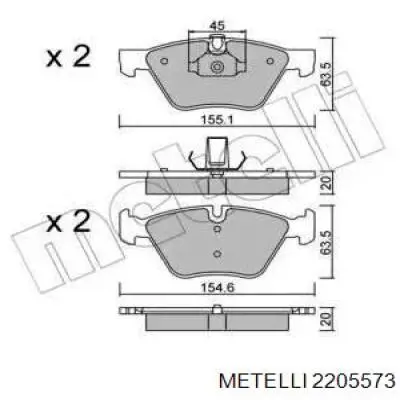 Гальмівні колодки Metelli 2205573 ціна, від 30.28 USD