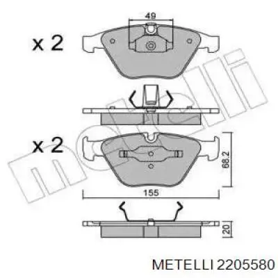 Гальмівні колодки Metelli 2205580 ціна, від 29.57 USD