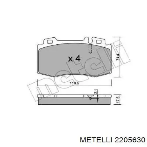 Гальмівні колодки Metelli 2205630 ціна, від 27.31 USD