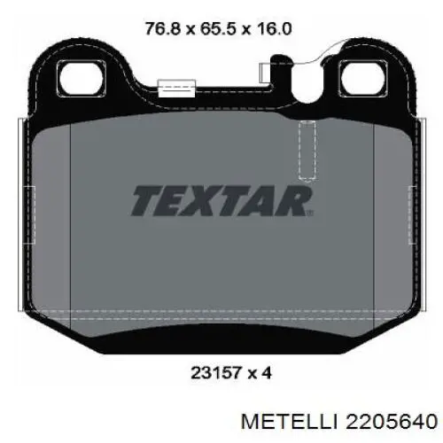 Задні гальмівні колодки Metelli 2205640 ціна, від 18.17 USD
