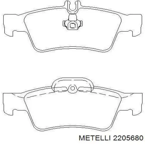 Задні гальмівні колодки Metelli 2205680 ціна, від 22.10 USD