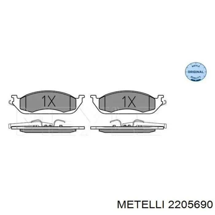 2205690 Metelli Передні гальмівні колодки