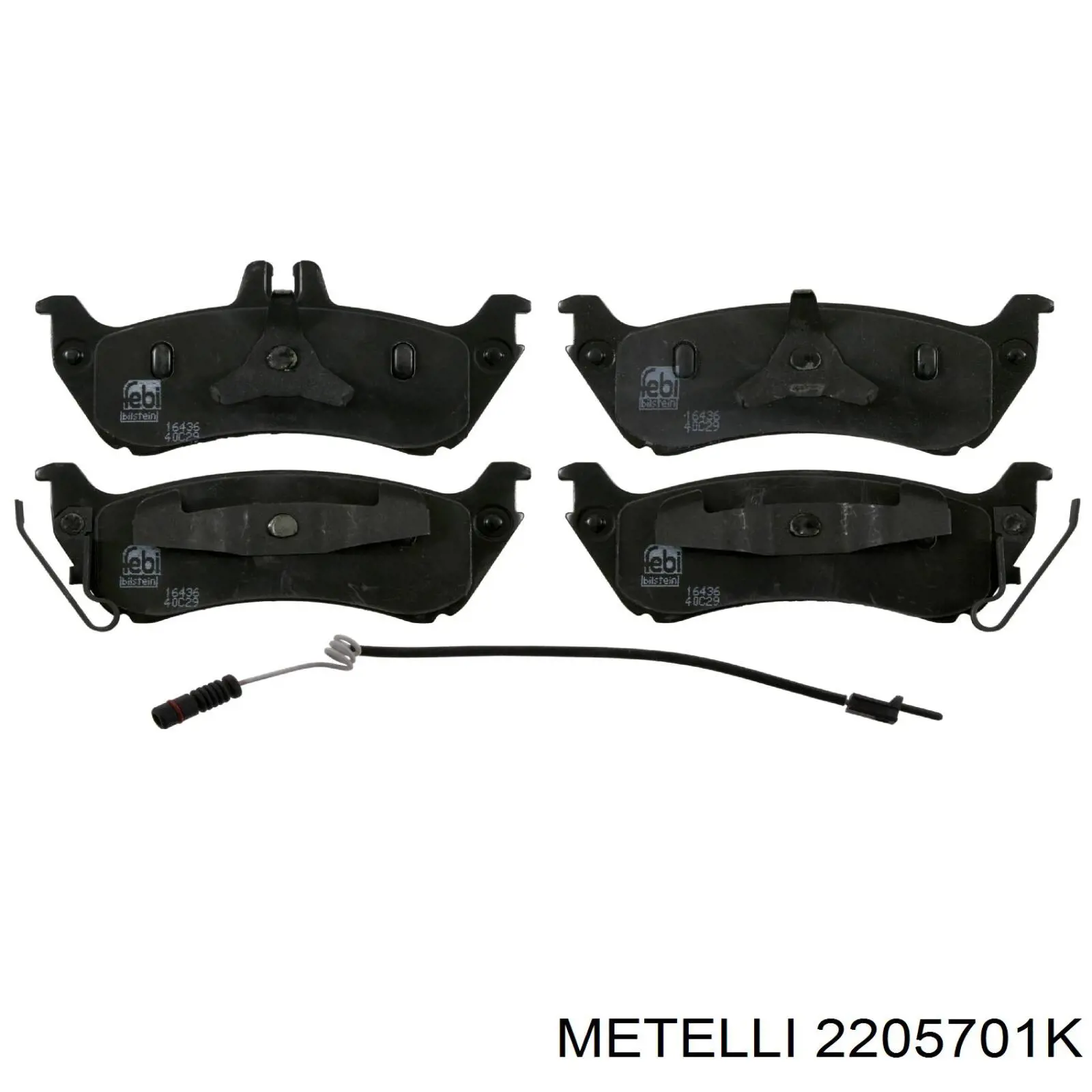 2205701K Metelli Колодки гальмівні задні, дискові