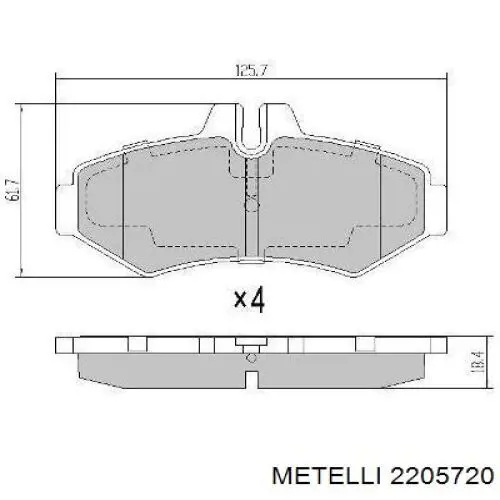 2205720 Metelli Колодки гальмівні задні, дискові