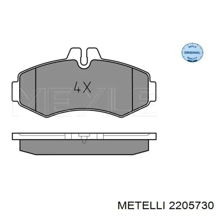 2205730 Metelli колодки гальмівні передні, дискові