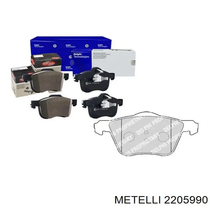 Купити 2205990 Metelli Колодки гальмівні передні, дискові
