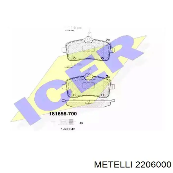 Тормозні колодки Metelli 2206000