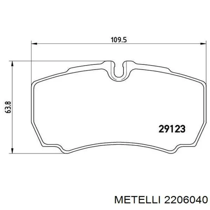 Колодки гальмові задні, дискові 2206040 Metelli