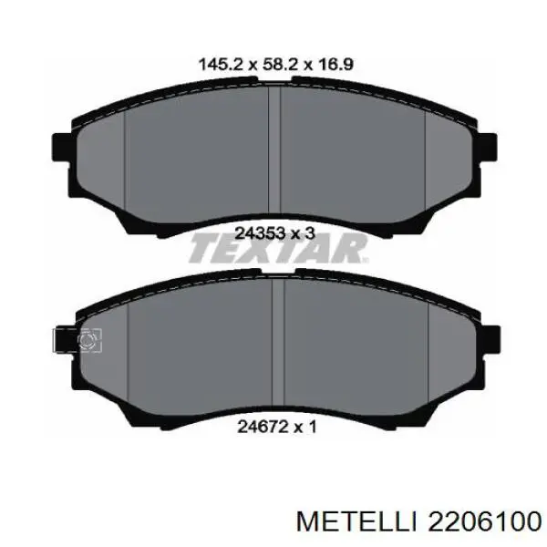 Гальмівні колодки Metelli 2206100 ціна, від 24.50 USD