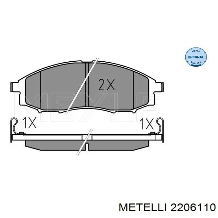 Передні тормозні колодки 2206110 Metelli