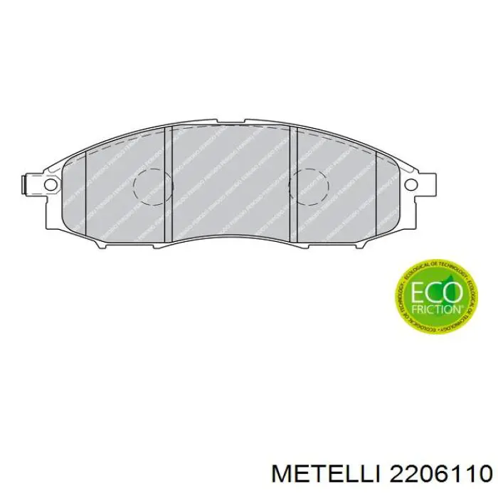 Купити 2206110 Metelli Колодки гальмівні передні, дискові