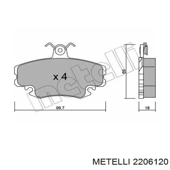 Задні дискові колодки Metelli 2206120
