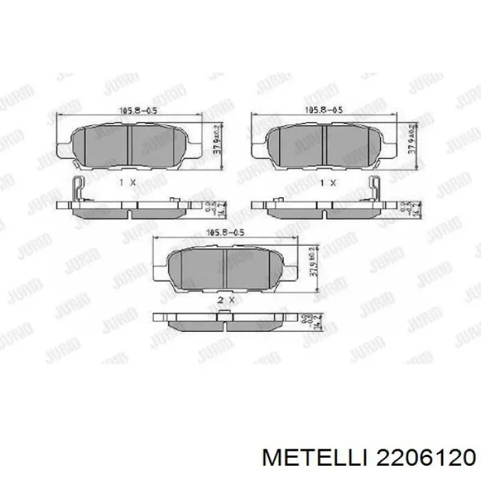 Купити 2206120 Metelli Задні колодки