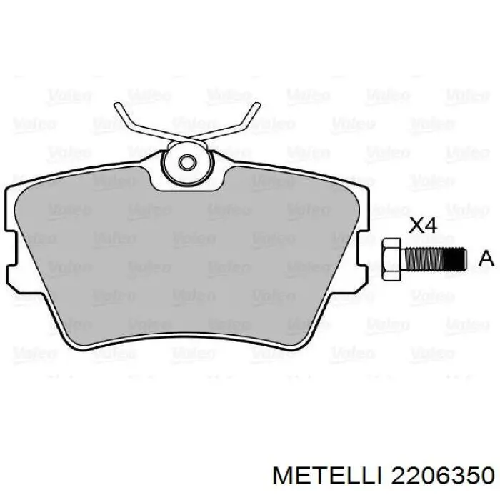 Задні дискові колодки Metelli 2206350