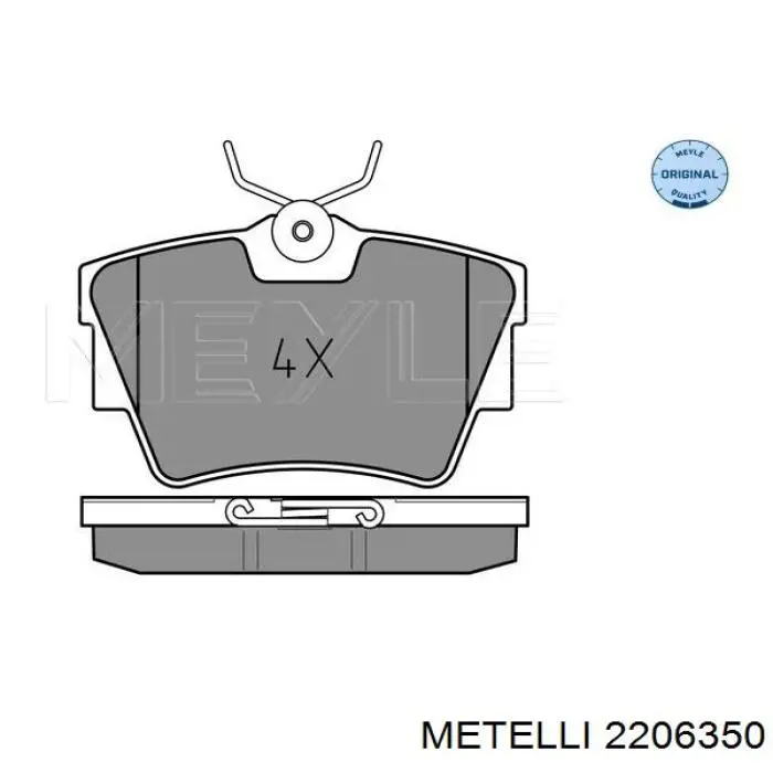 Колодки гальмові задні, дискові 2206350 Metelli