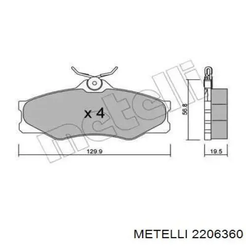 Гальмівні колодки Metelli 2206360 ціна, від 15.84 USD