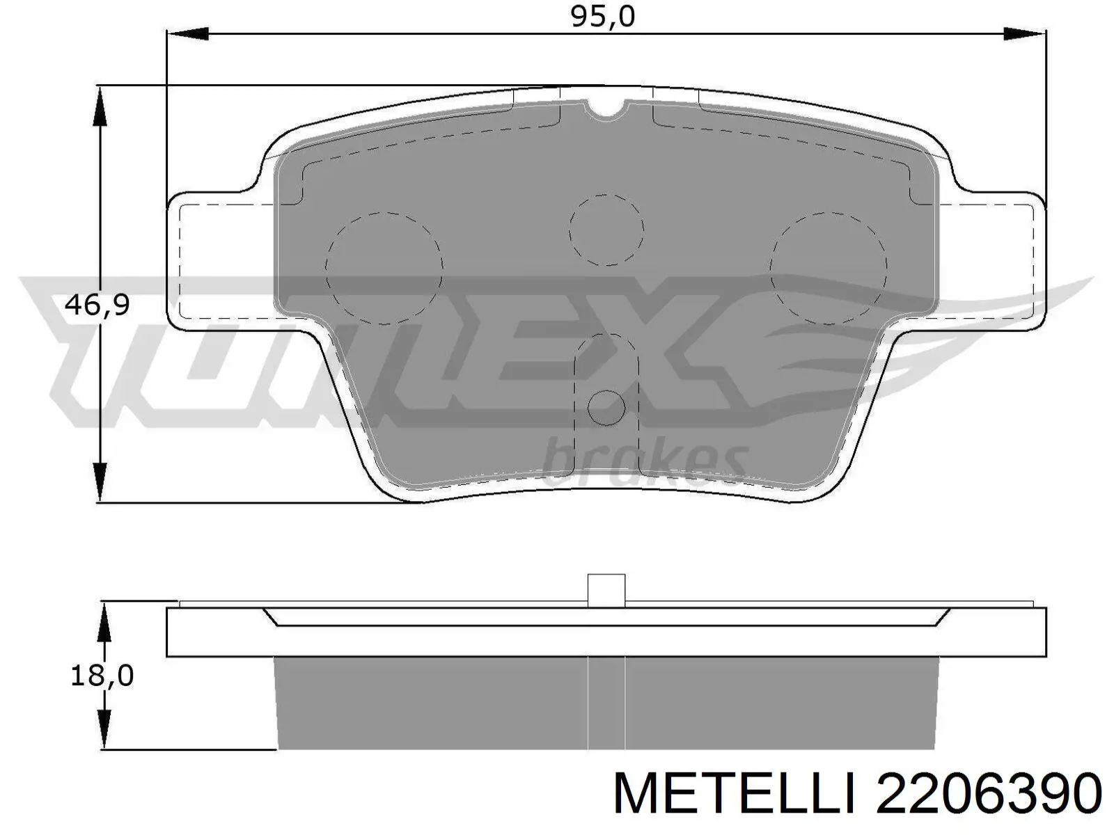 Купити 2206390 Metelli Задні колодки