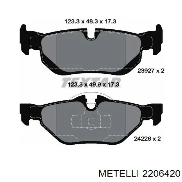 Купити 2206420 Metelli Задні колодки