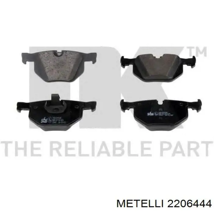 Задні гальмівні колодки 2206444 Metelli