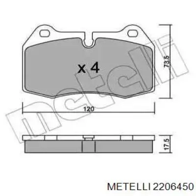 Гальмівні колодки Metelli 2206450 ціна, від 32.24 USD