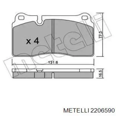 Гальмівні колодки Metelli 2206590 ціна, від 33.00 USD