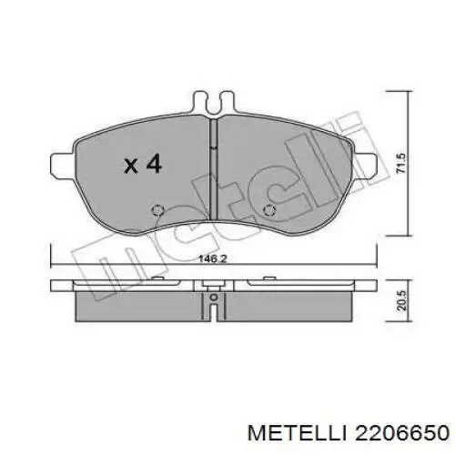 2206650 Metelli Передні гальмівні колодки