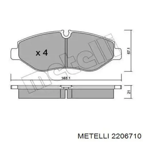 2206710 Metelli Передні гальмівні колодки