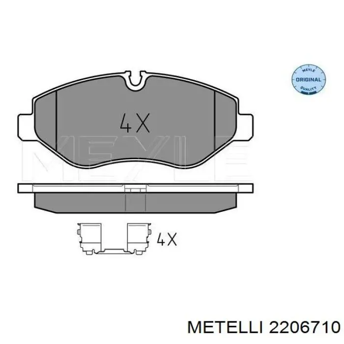 Колодки гальмівні передні, дискові 2206710 Metelli