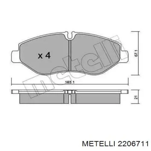 Гальмівні колодки Metelli 2206711 ціна, від 28.34 USD