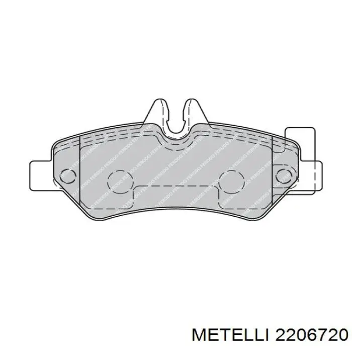 Задні гальмівні колодки 2206720 Metelli