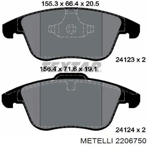 Тормозні колодки Metelli 2206750