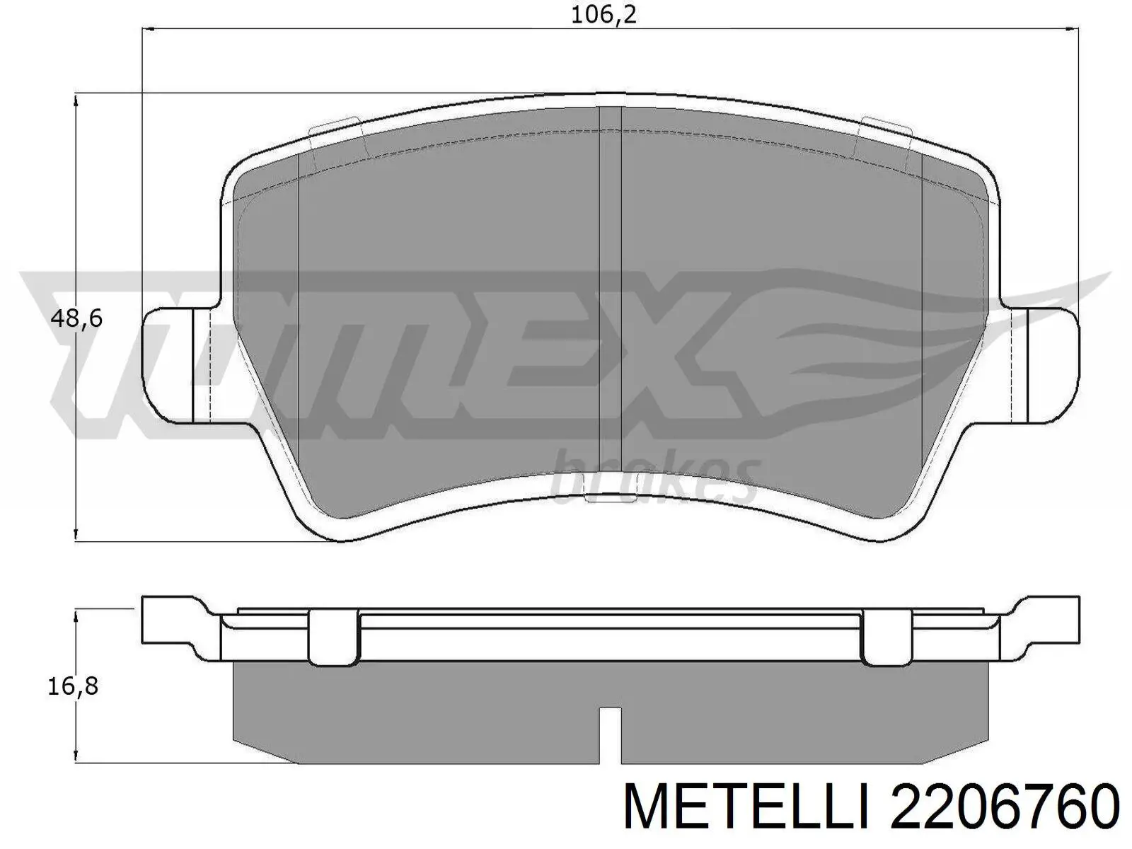 Купити 2206760 Metelli Задні колодки