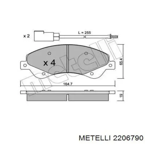 Гальмівні колодки Metelli 2206790 ціна, від 29.72 USD