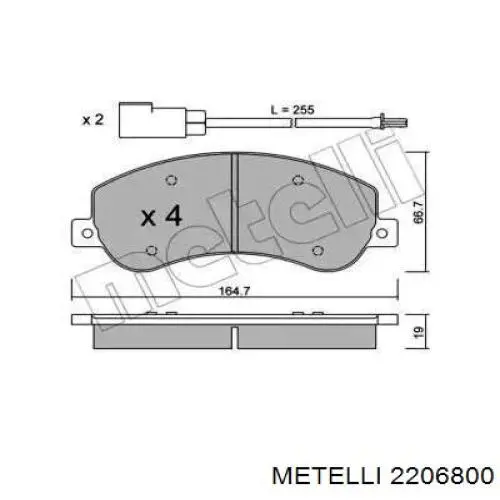 Гальмівні колодки Metelli 2206800 ціна, від 29.91 USD