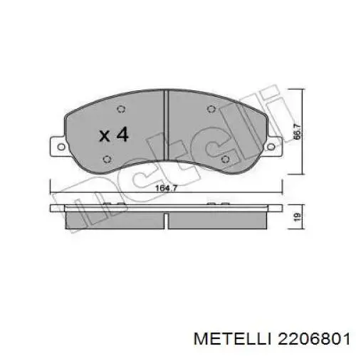 Гальмівні колодки Metelli 2206801 ціна, від 33.04 USD