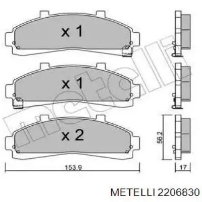 Гальмівні колодки Metelli 2206830 ціна, від 23.93 USD