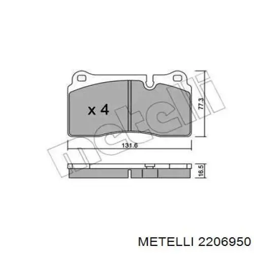 Гальмівні колодки Metelli 2206950 ціна, від 46.77 USD